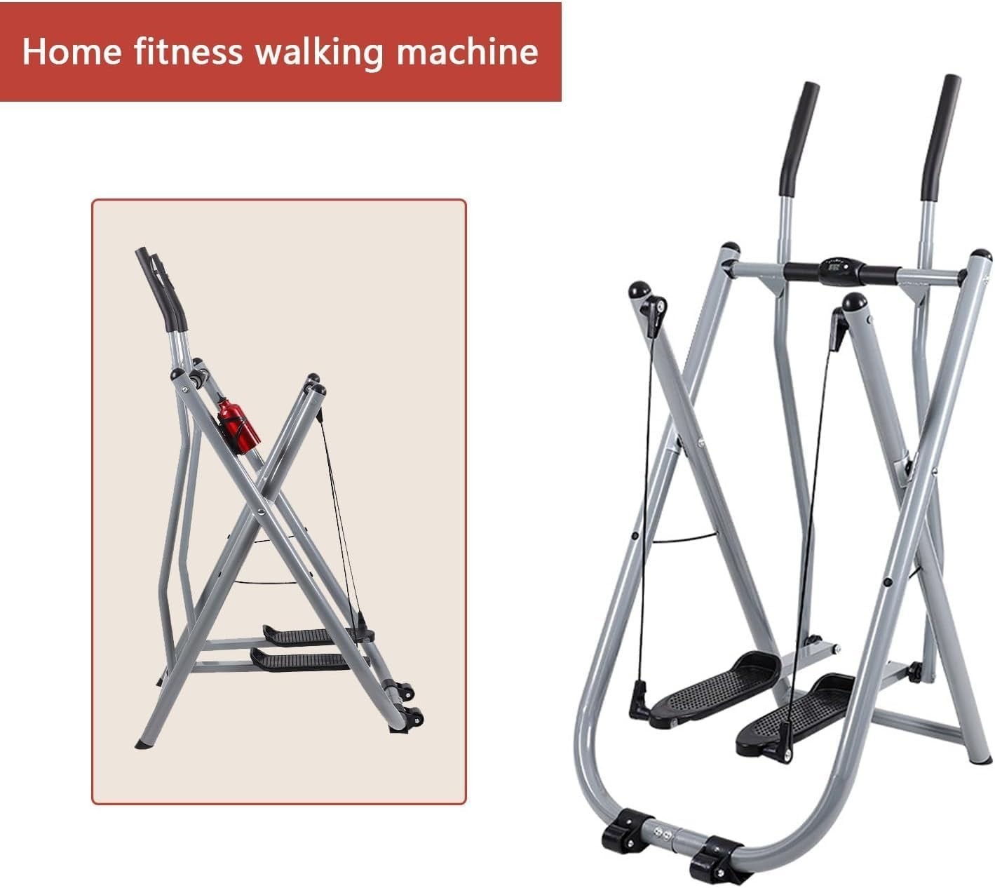 Foldable Air Walker Elliptical Cross Trainer Compact Home Gym Full-Body Workout