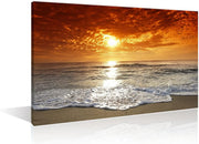 36×24″ Coastal Beach Wave Framed Canvas Wall Art – Ready to Hang