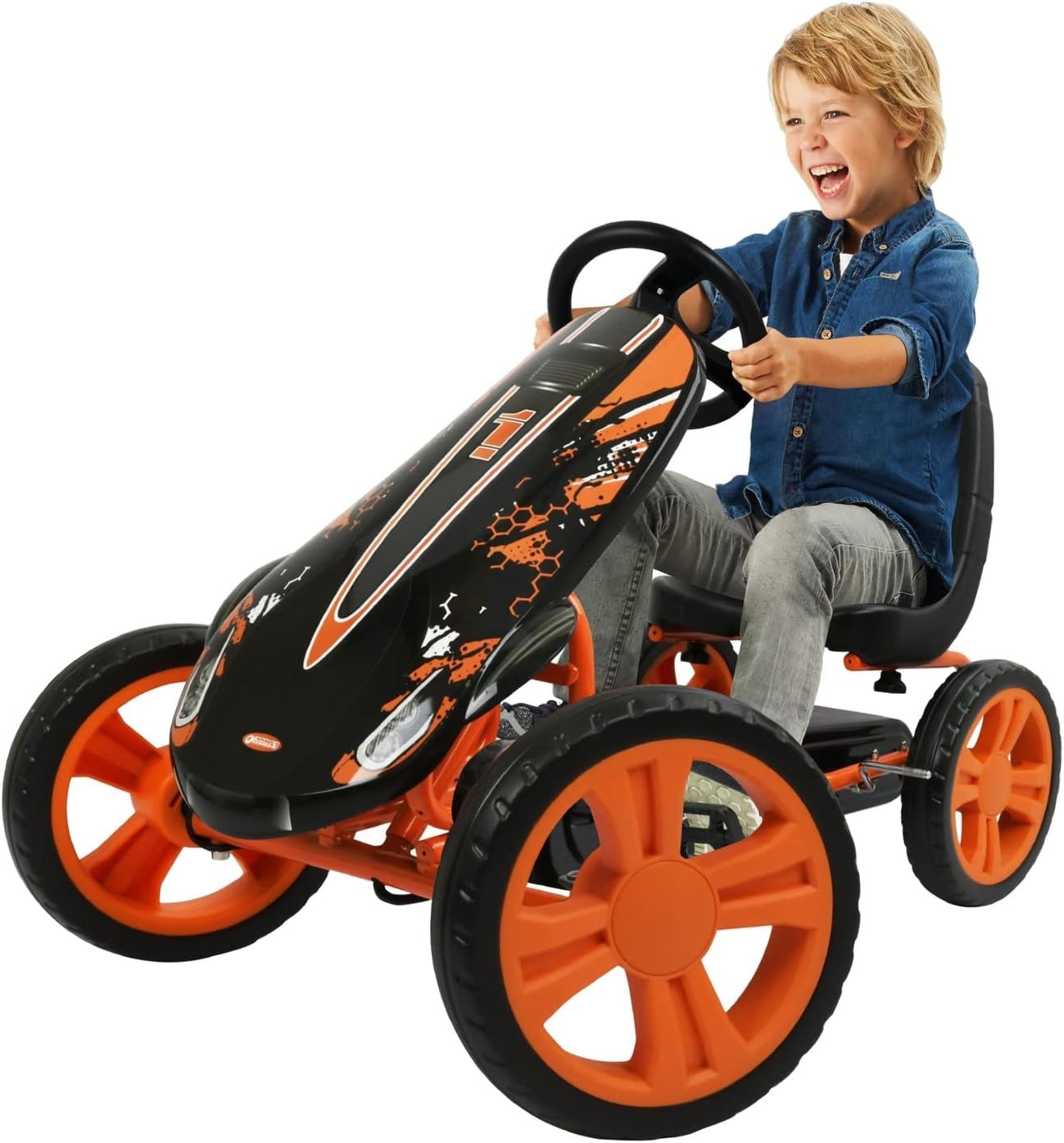 Kids Pedal Go Kart Ride On Racing Car EVA Tyres Handbrake Seat 50kg
