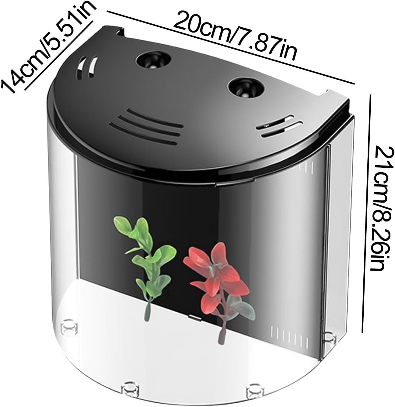 Acrylic Small Fish Tank with Pump | Clear Desktop Aquarium for Snails & Crabs