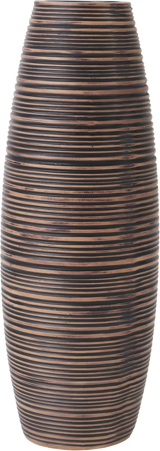 Large Brown Floor Vase 36cm Tall Modern Pampas Grass Home Décor