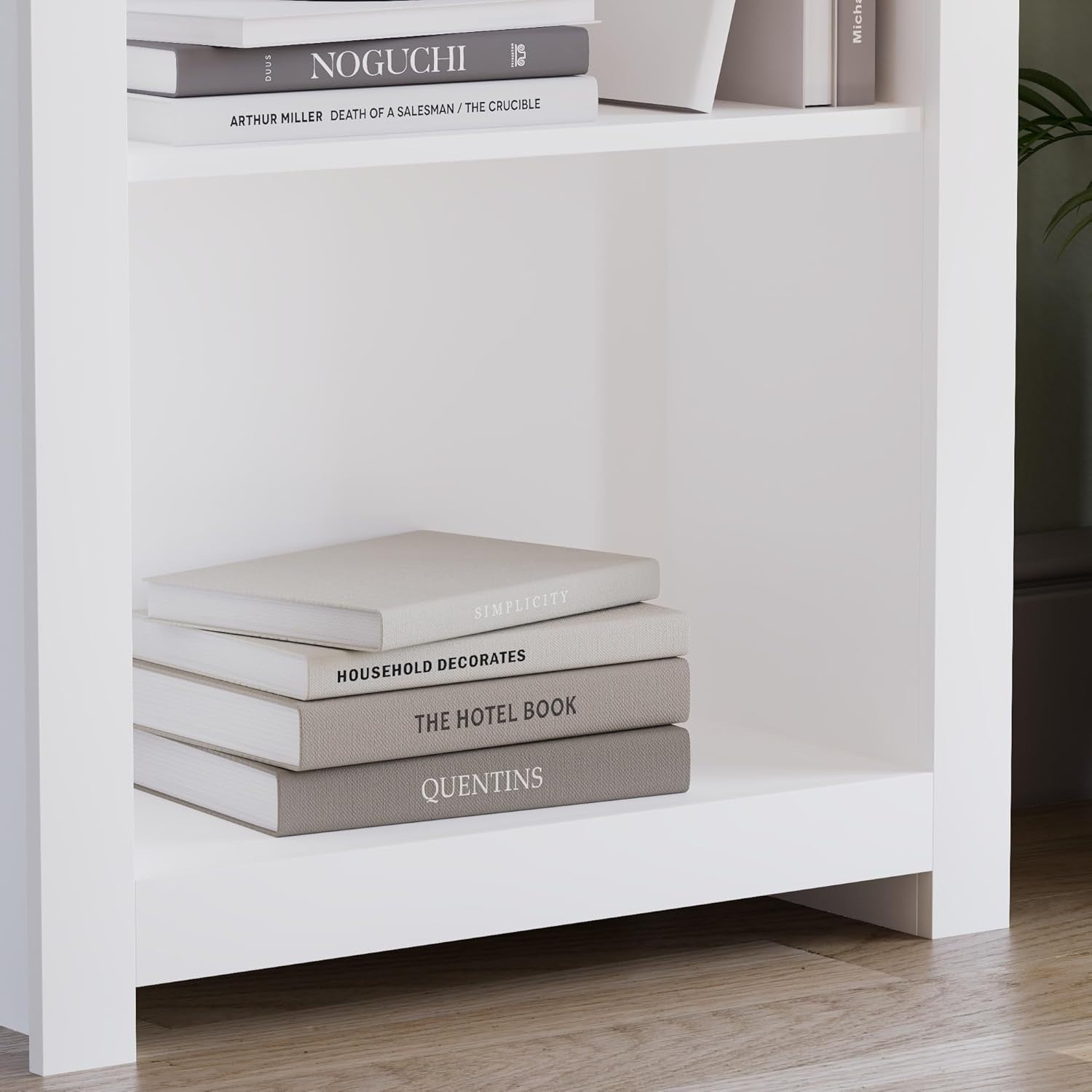 5 Tier Modern White Ladder Bookcase – Tall Display Storage Shelf Unit 175cm