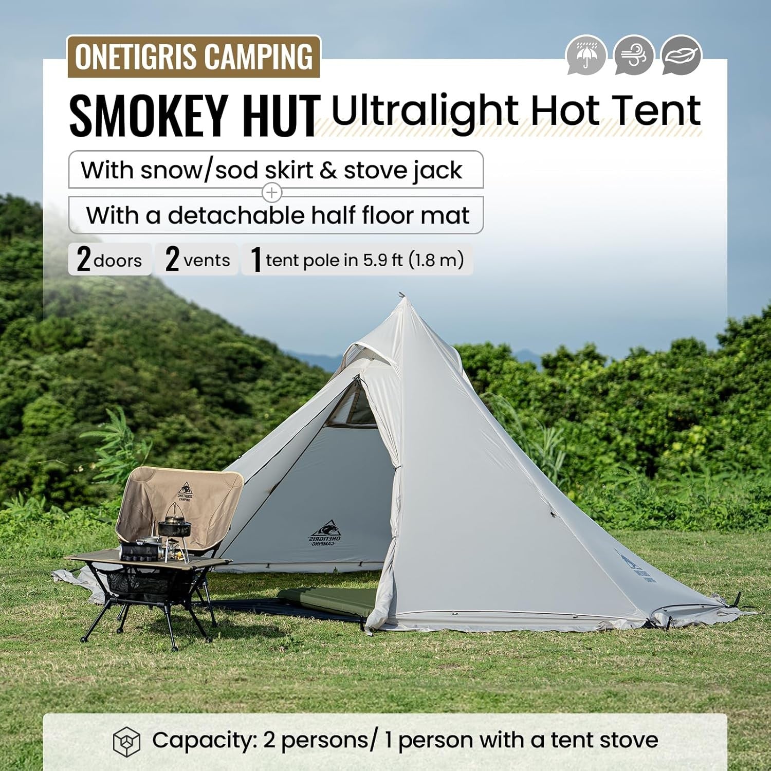 4 Season Hot Tent Tipi Stove Jack Snow Skirt Ultralight