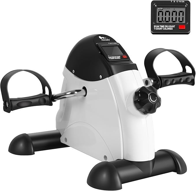 Mini Pedal Exerciser w/ LCD Display & Adjustable Resistance for Arms & Legs