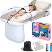 Portable Inflatable Toddler Airplane Bed with Safety Guard and Travel Pump