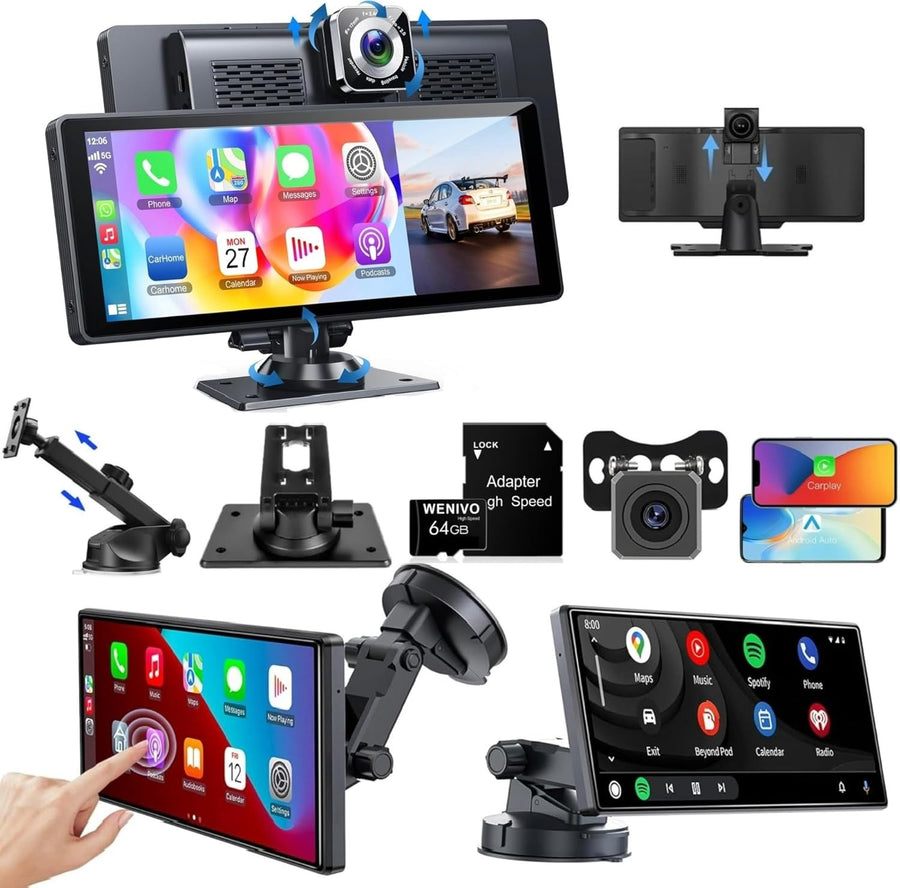 10.26" Touchscreen Wireless CarPlay Android Auto Dual Camera Car Stereo