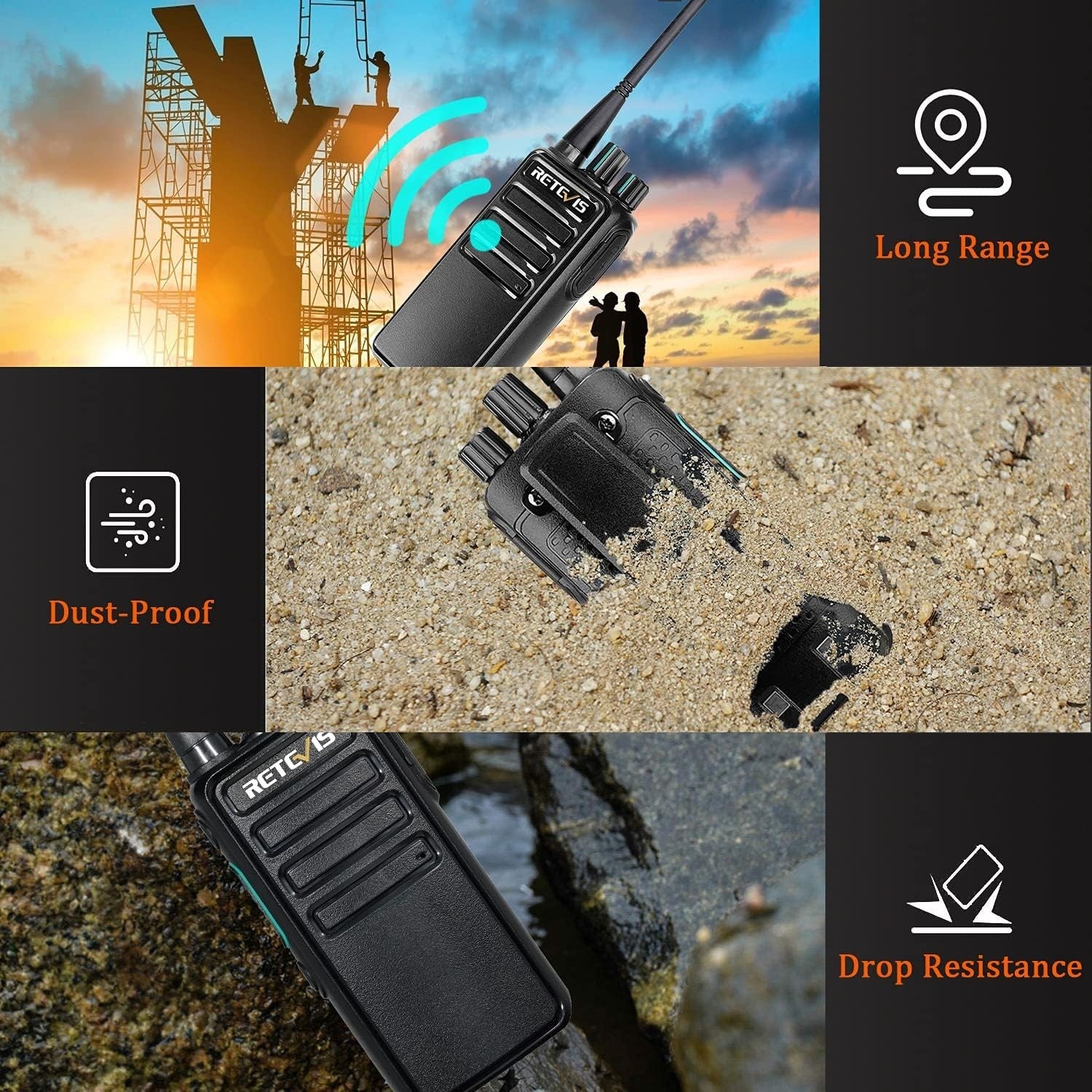 Long Range Walkie Talkies 2 Pack VOX Rechargeable Headset PMR446