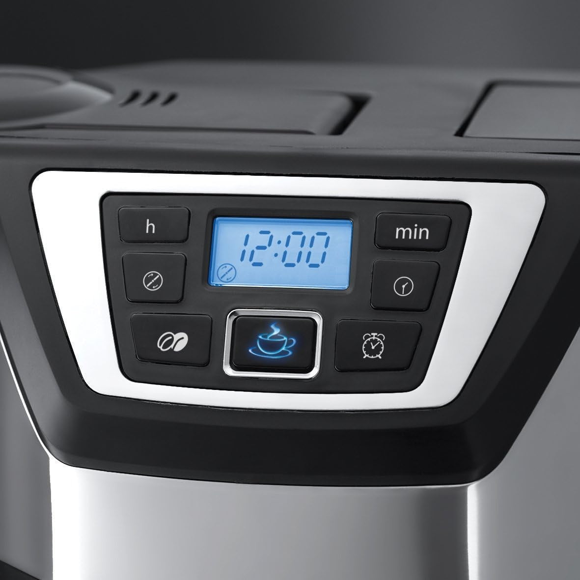 Filter Coffee Machine Bean-to-Cup Quiet Brew 1.5L Glass Carafe 12 Cup Timer