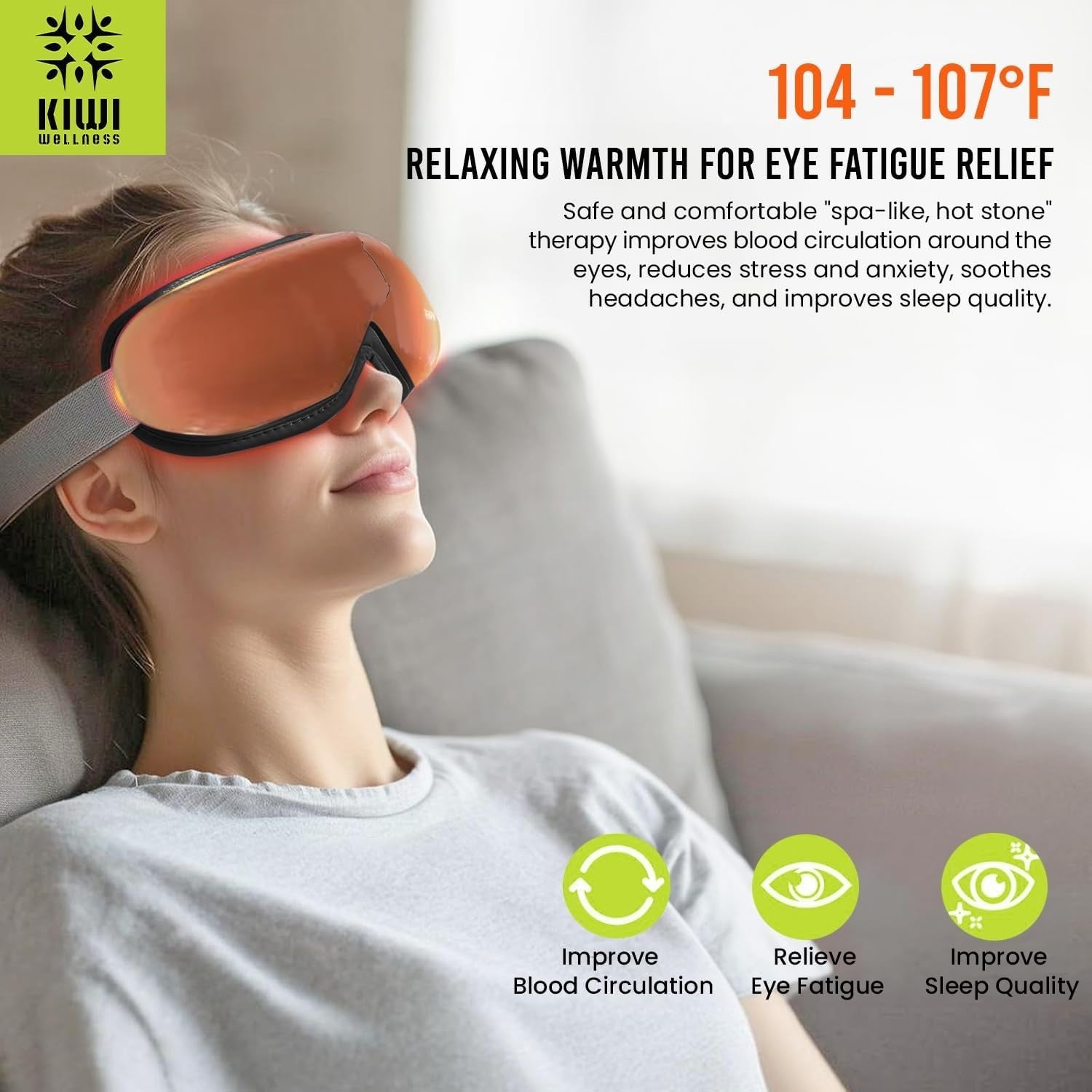 Heated Eye Massager Bluetooth Foldable Migraine Relief