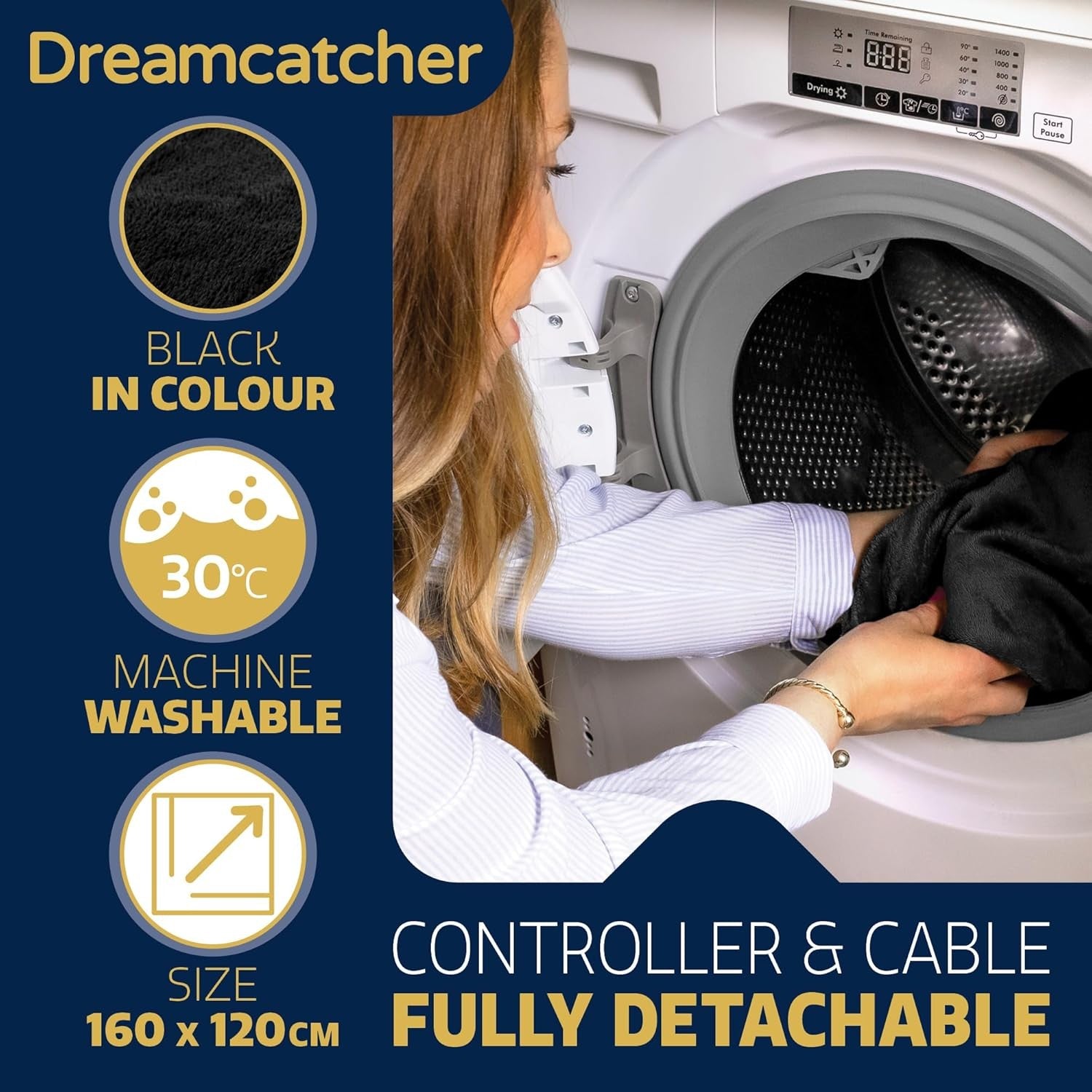 Electric Heated Throw Blanket 160x120cm Sherpa Fleece 9 Heat Timer Washable