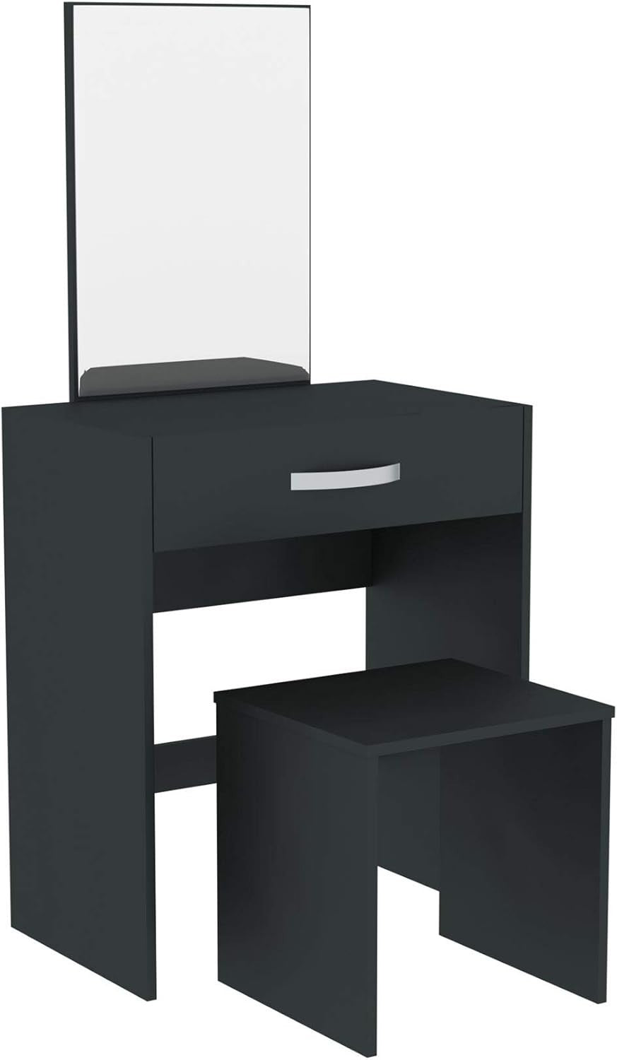 Black Storage Bench Modern Hallway Seat 1 Drawer Entryway Chest Unit