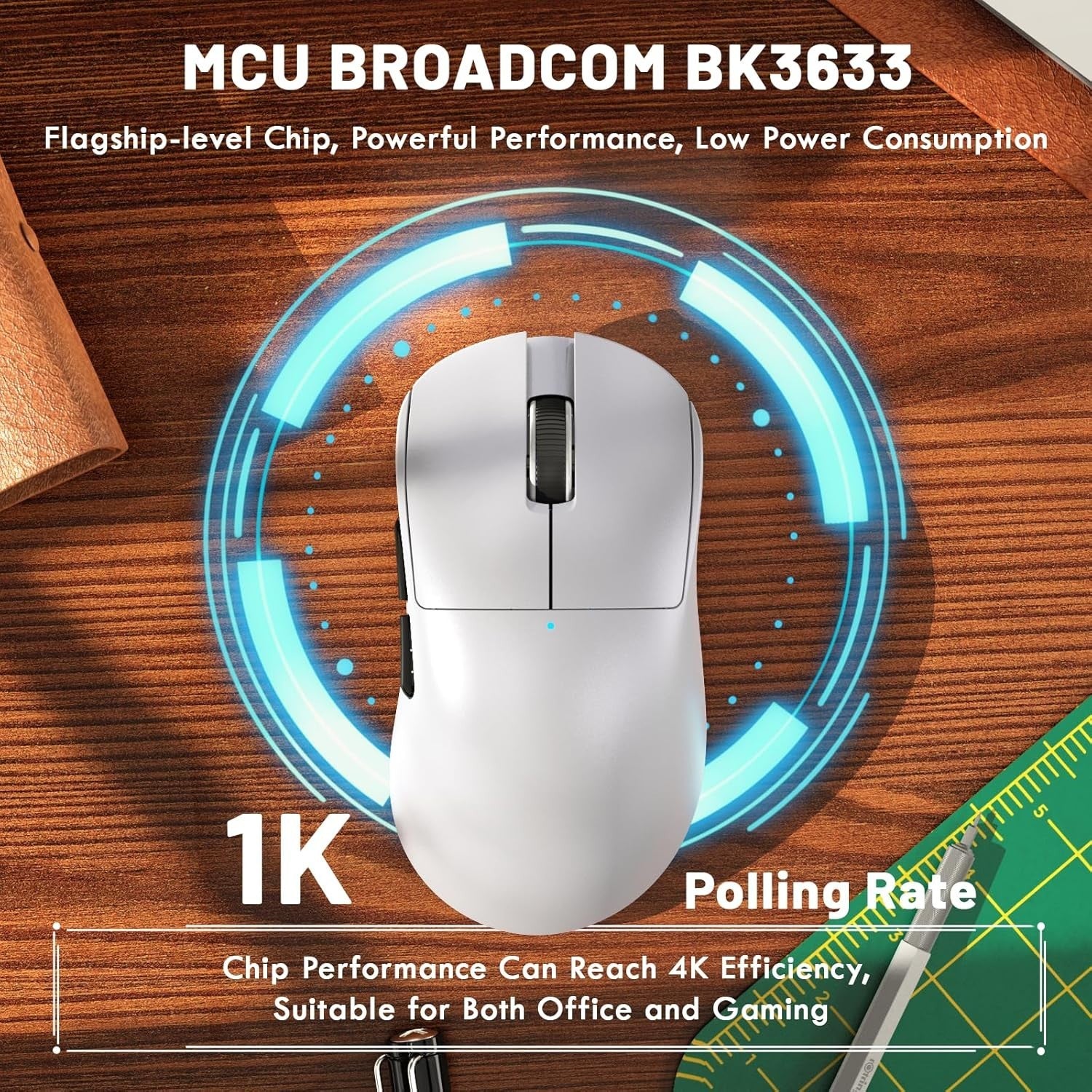 Wireless Gaming Mouse 24000 DPI RGB 2.4G Bluetooth USB Rechargeable