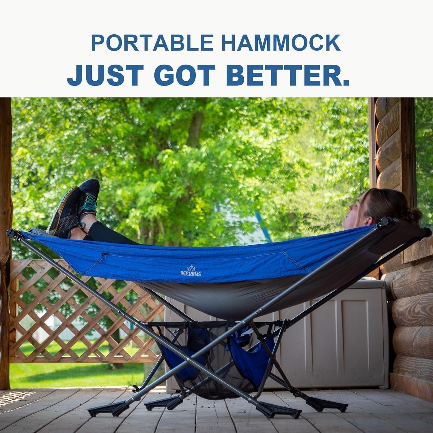 Portable Hammock with Stand & Adjustable Sunshade | 168cm Steel Frame Outdoor