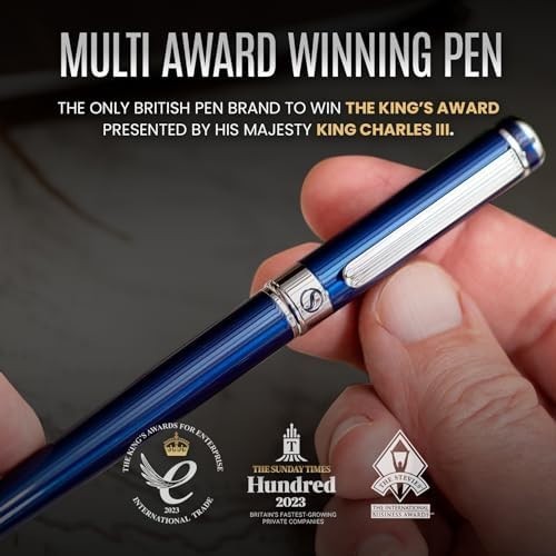 Luxury Rollerball Pen Midnight Blue Chrome Medium Gift
