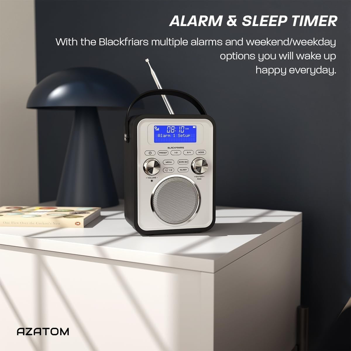 Portable DAB+/FM Digital Radio Bluetooth Remote Rechargeable Alarm