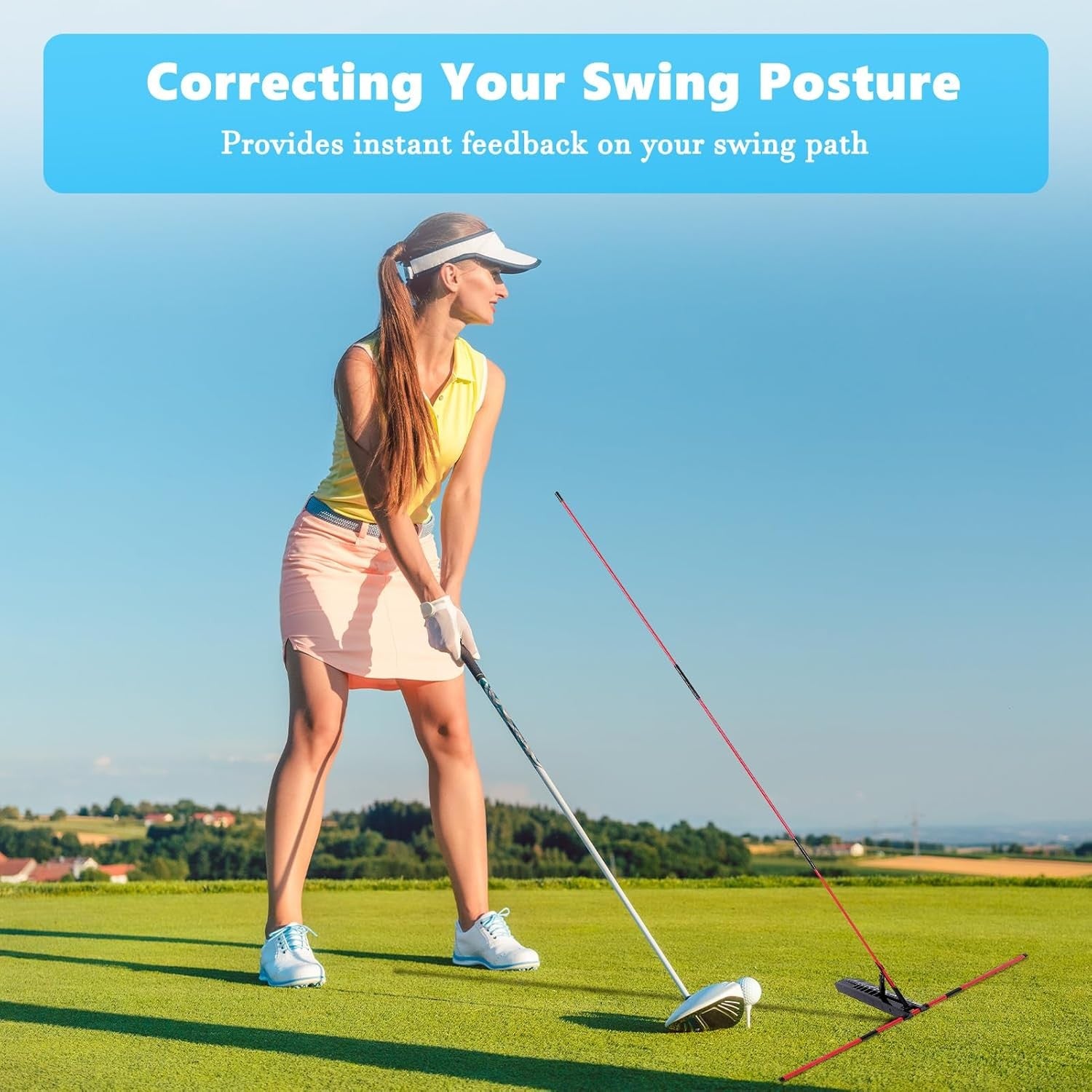 Golf Alignment Stick Holder 7 Angle Swing Plane Trainer