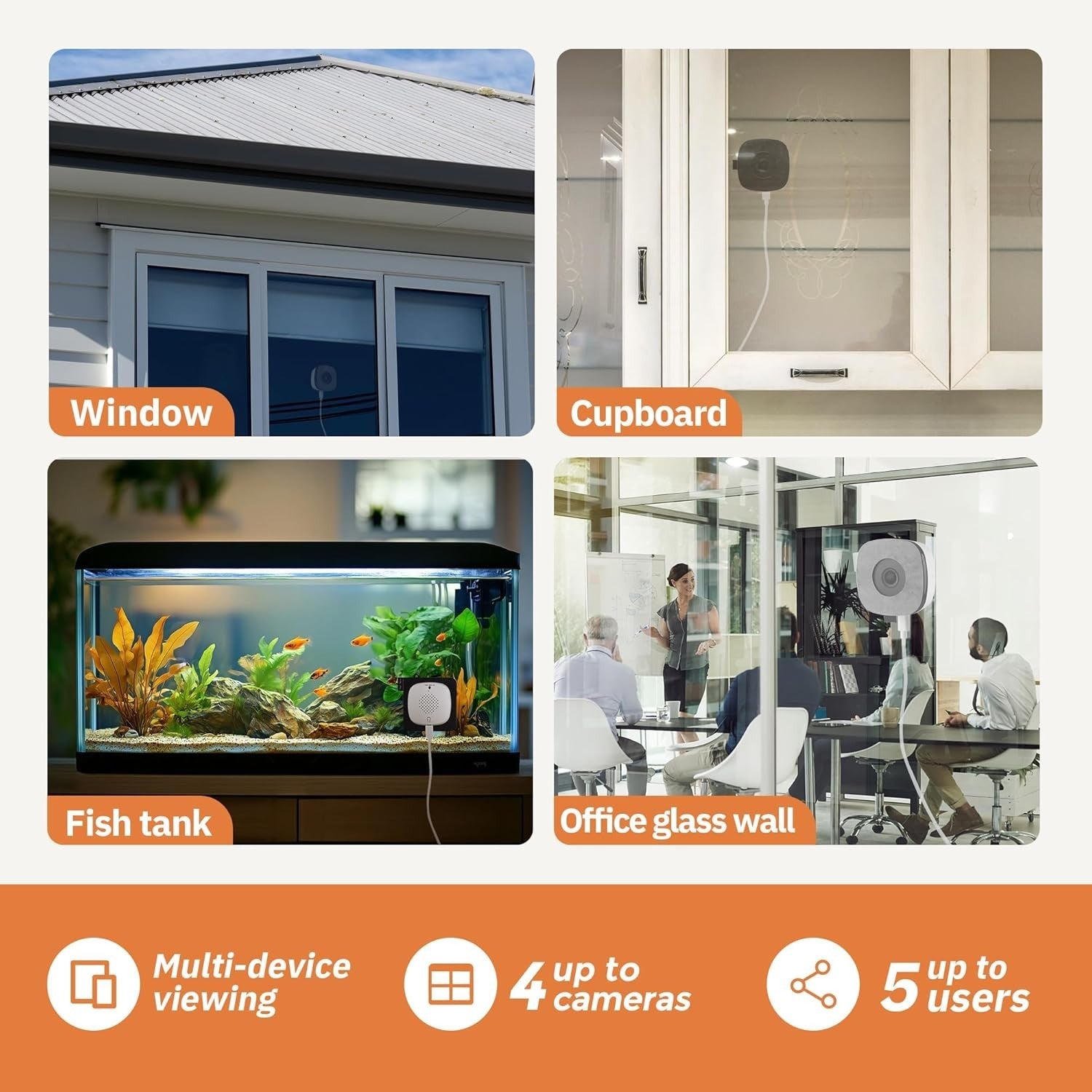 2 Pack 2K Window Security Cameras Dual Band WiFi AI Night Vision