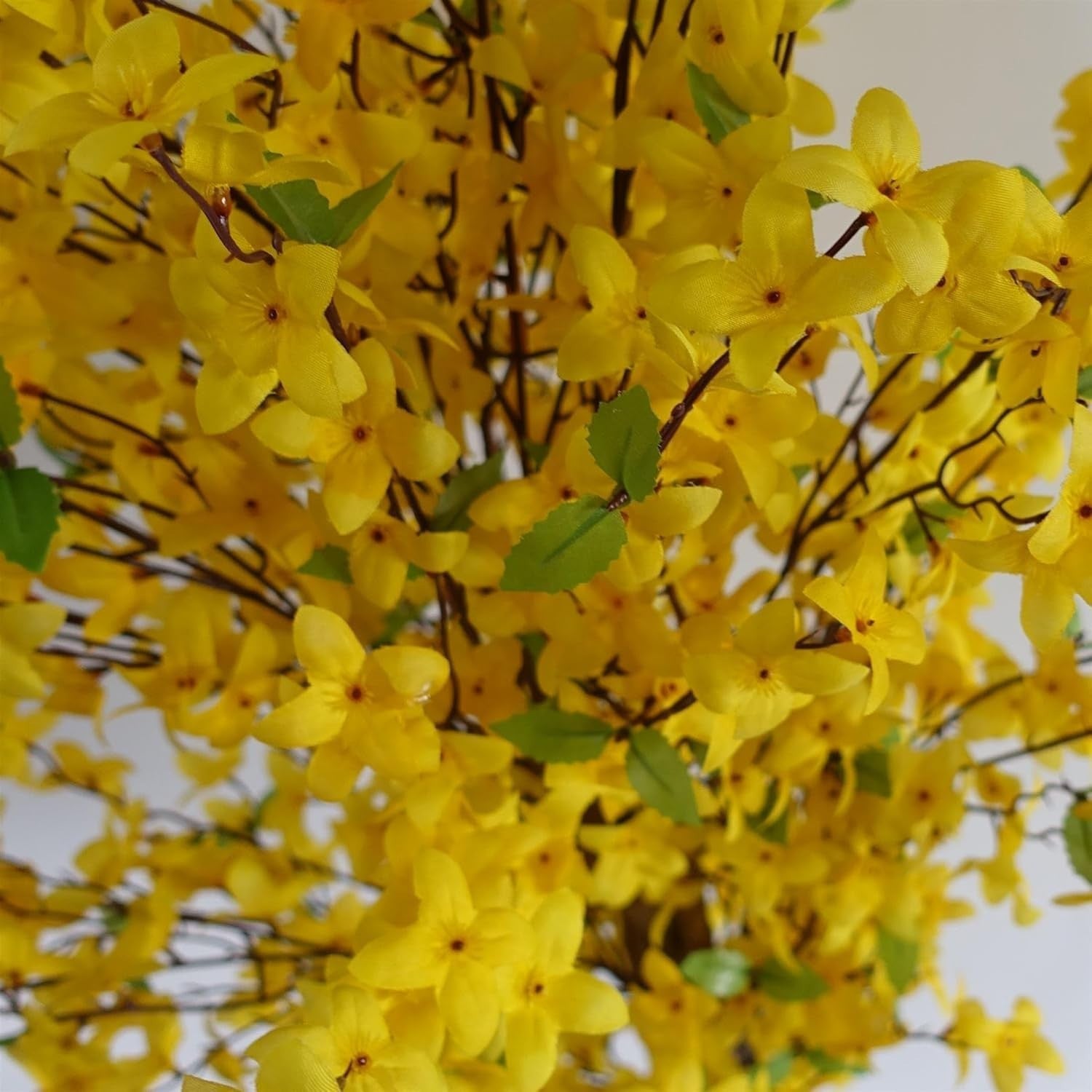 Yellow Artificial Flower Tree 60cm Realistic Silk Blossom Plant Home Decoration