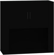 Wall-Mounted Black Living Room Cabinet with Storage & Organizer 33x80x80cm
