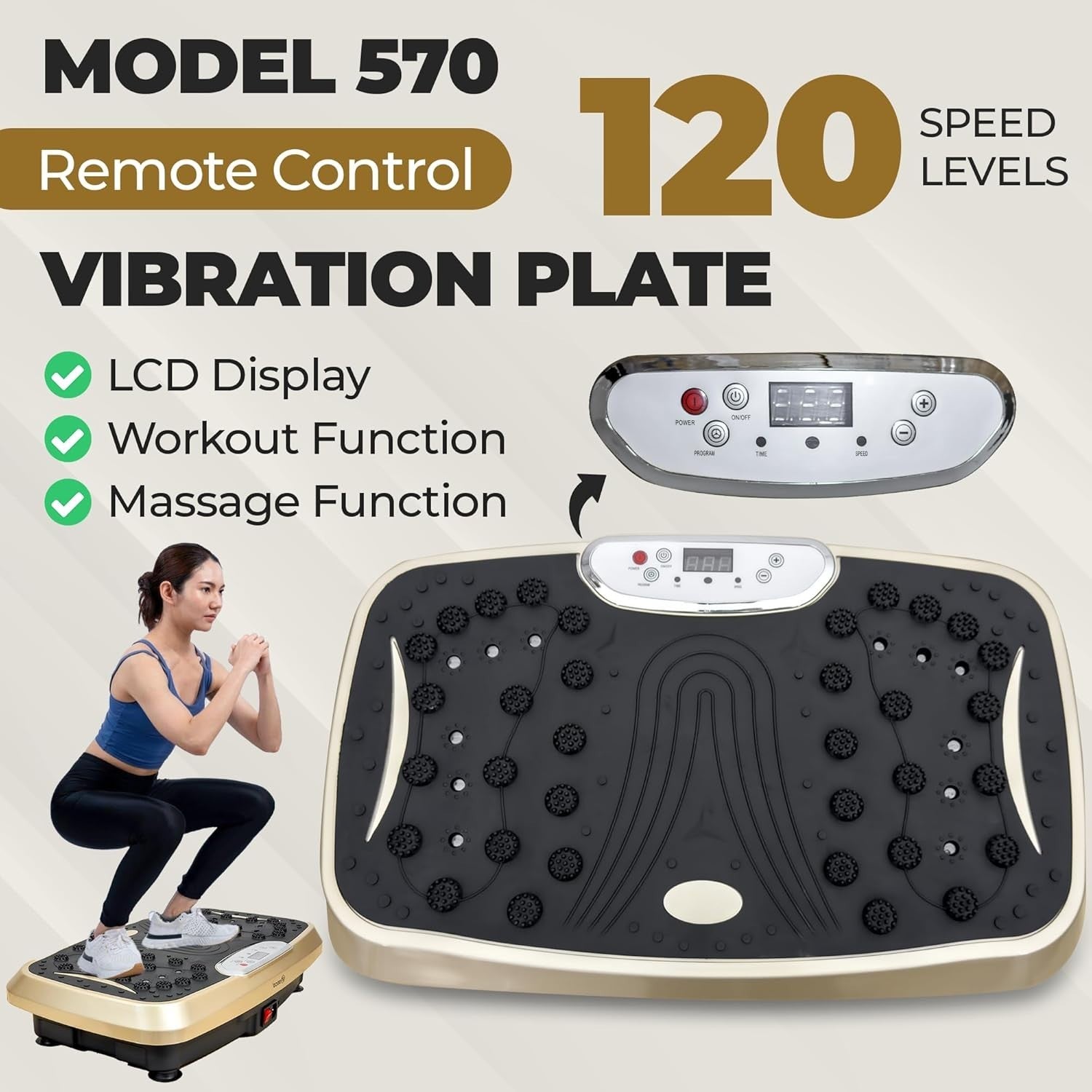 Vibration Plate Exercise Machine 120 Speeds Body Toning Weight Loss