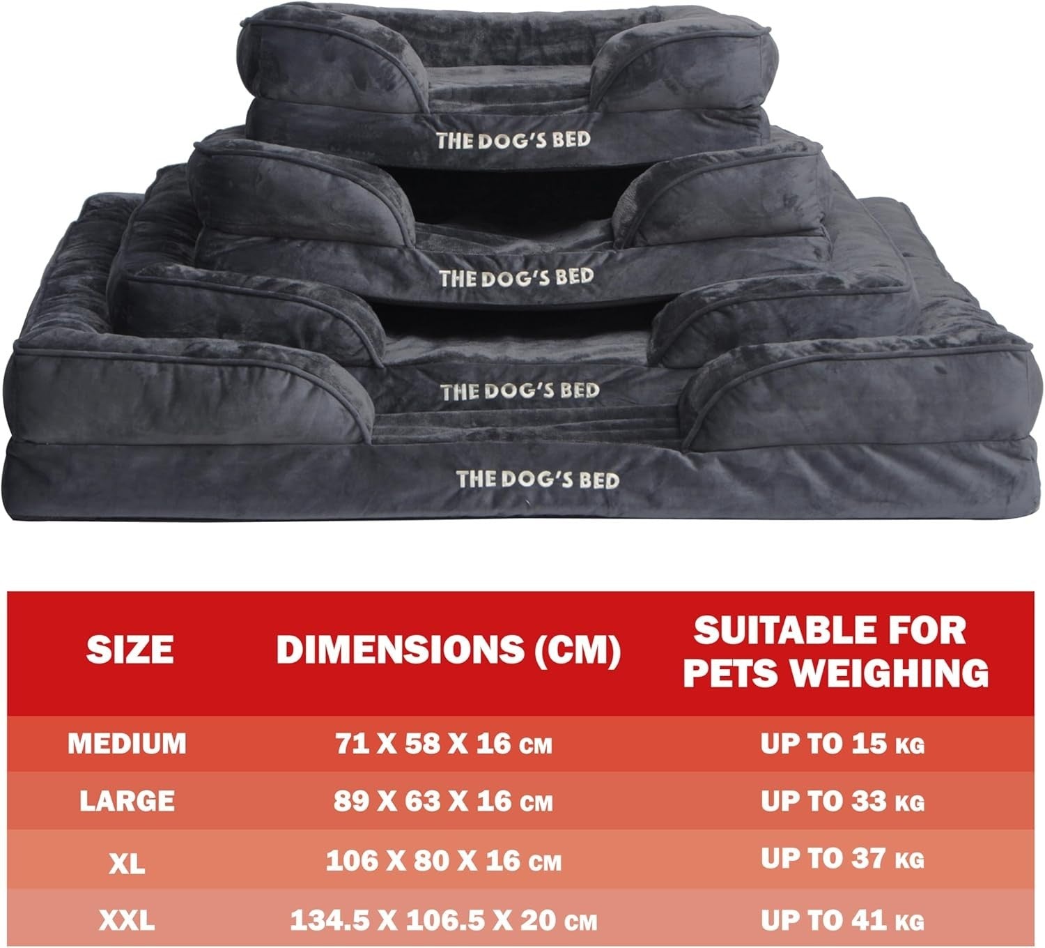 Large Orthopedic Dog Bed Plush Bolster Washable 89x63cm