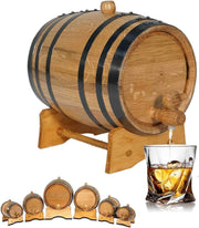 1L Oak Aging Barrel with Stand & Spigot | Mini Whiskey Rum Wine Decanter Gift