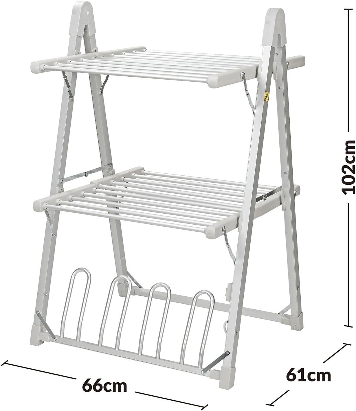 2 Tier Heated Clothes Airer Electric A Frame Folding Indoor Drying Rack 20 Rail