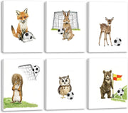 Jungle Animal Nursery Wall Art Set of 6 Framed Kids Bedroom Prints 8x10