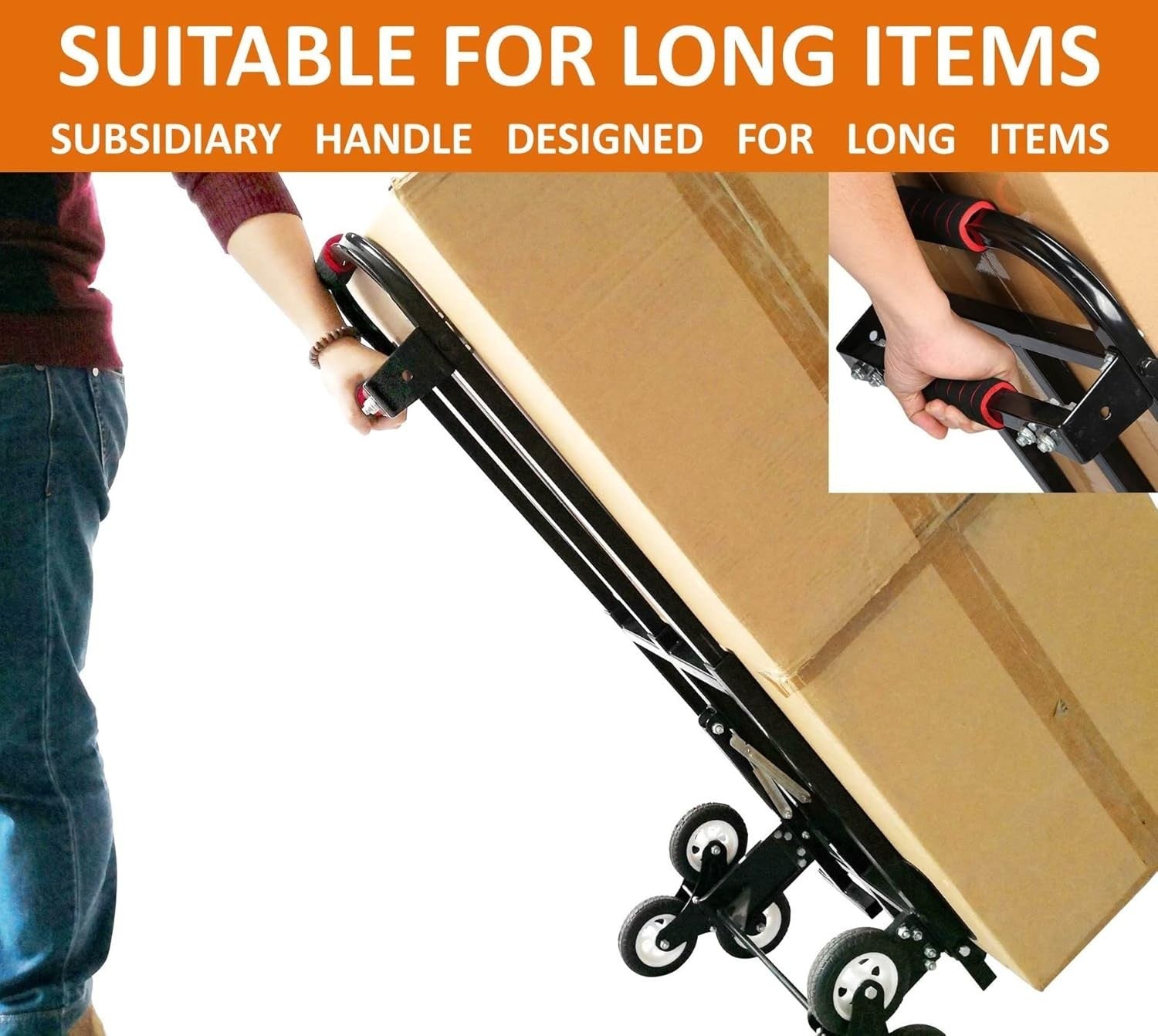 460lb Stair Climbing Hand Truck 6 Wheel Heavy Duty Dolly w Ropes