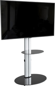 Swivel TV Stand With Shelf for 32-55" Screens Glass Base VESA Mount
