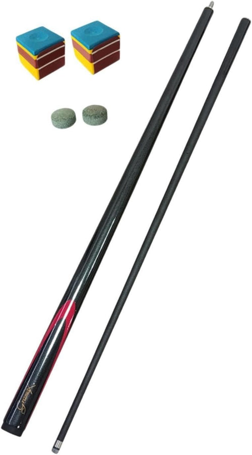 57in Carbon Fiber Snooker Cue 9.5mm Tip 1/2 Split Starter Set