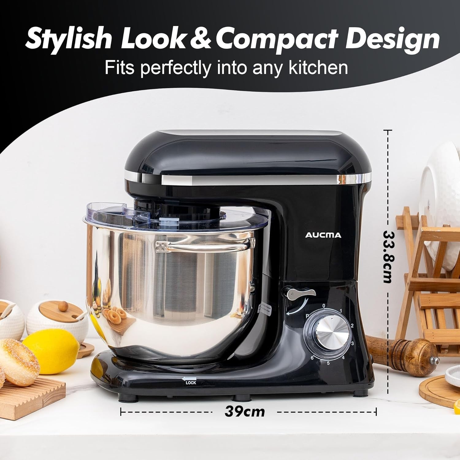 1400W 7.5L Stand Mixer 6-Speed Food Dough Bread Cake Beater Whisk Bowl