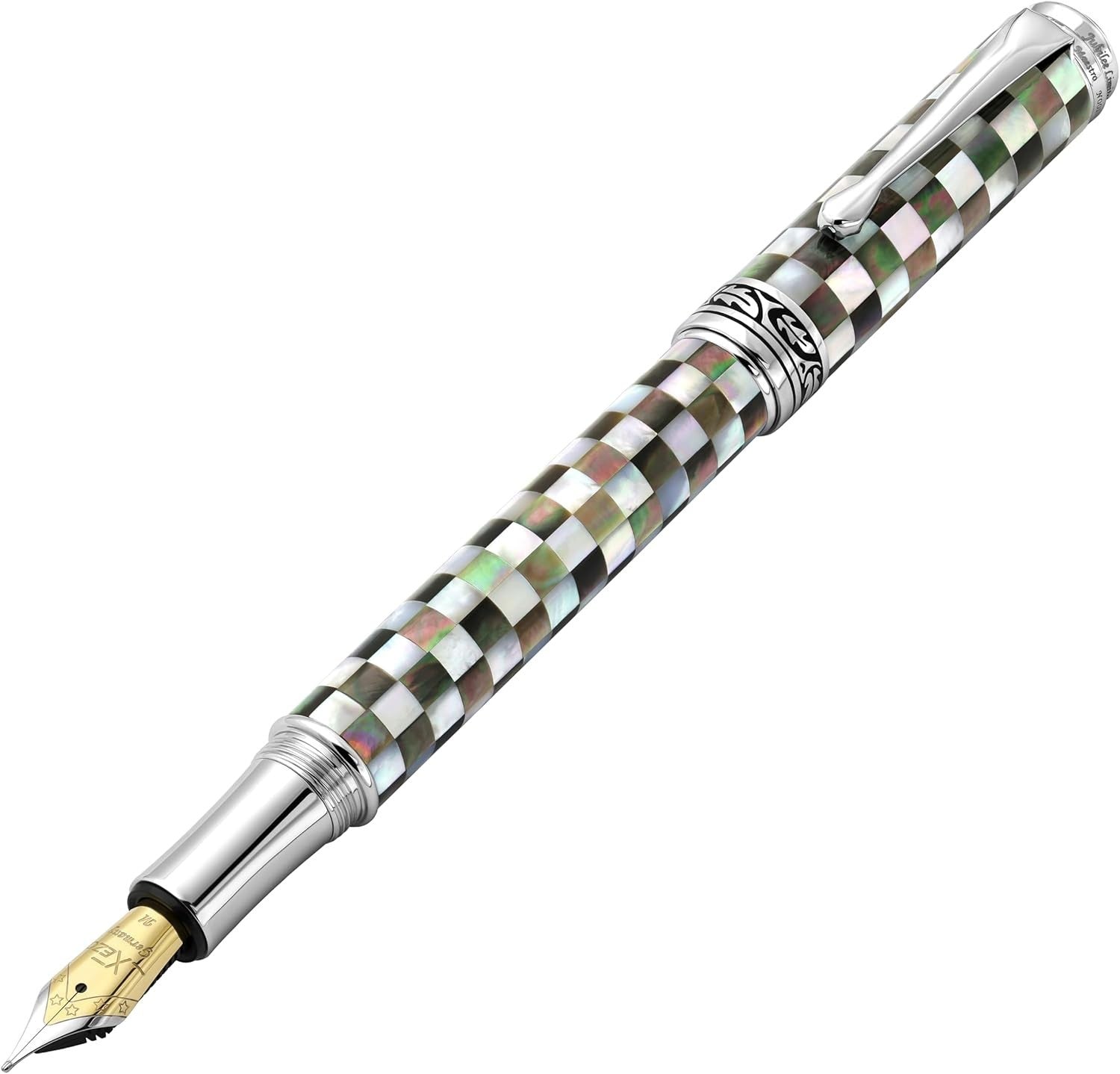 Limited Edition Medium Fountain Pen Black & White Mother of Pearl