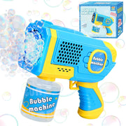 Kids Bubble Gun Light Up 8 Hole Bubble Blower Toy Blue