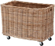 Large Kubu Rattan Laundry Basket on Wheels – Handmade Woven Storage Box 70x44x54