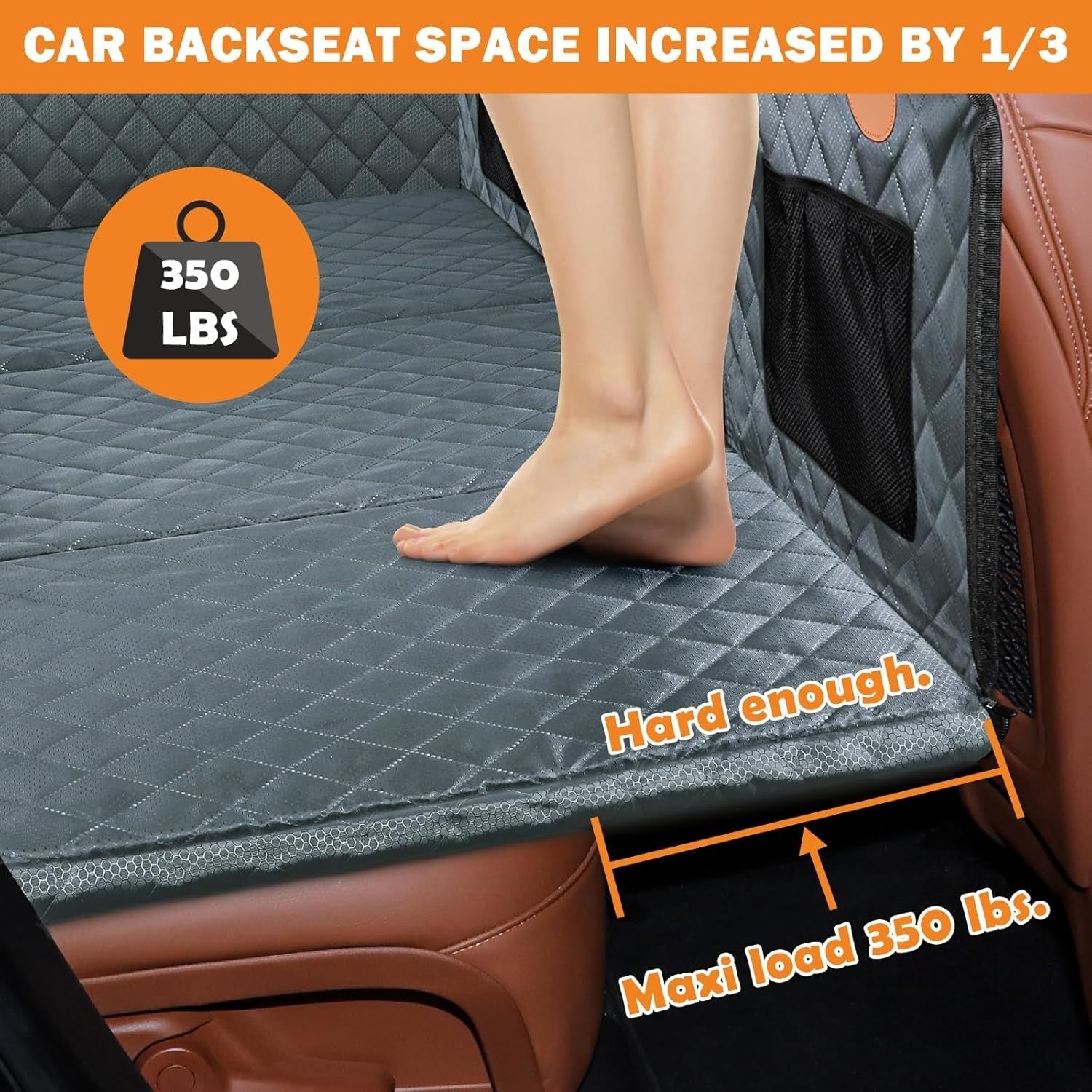 Dog Back Seat Extender Hard Bottom Waterproof Car Seat Cover Non Slip