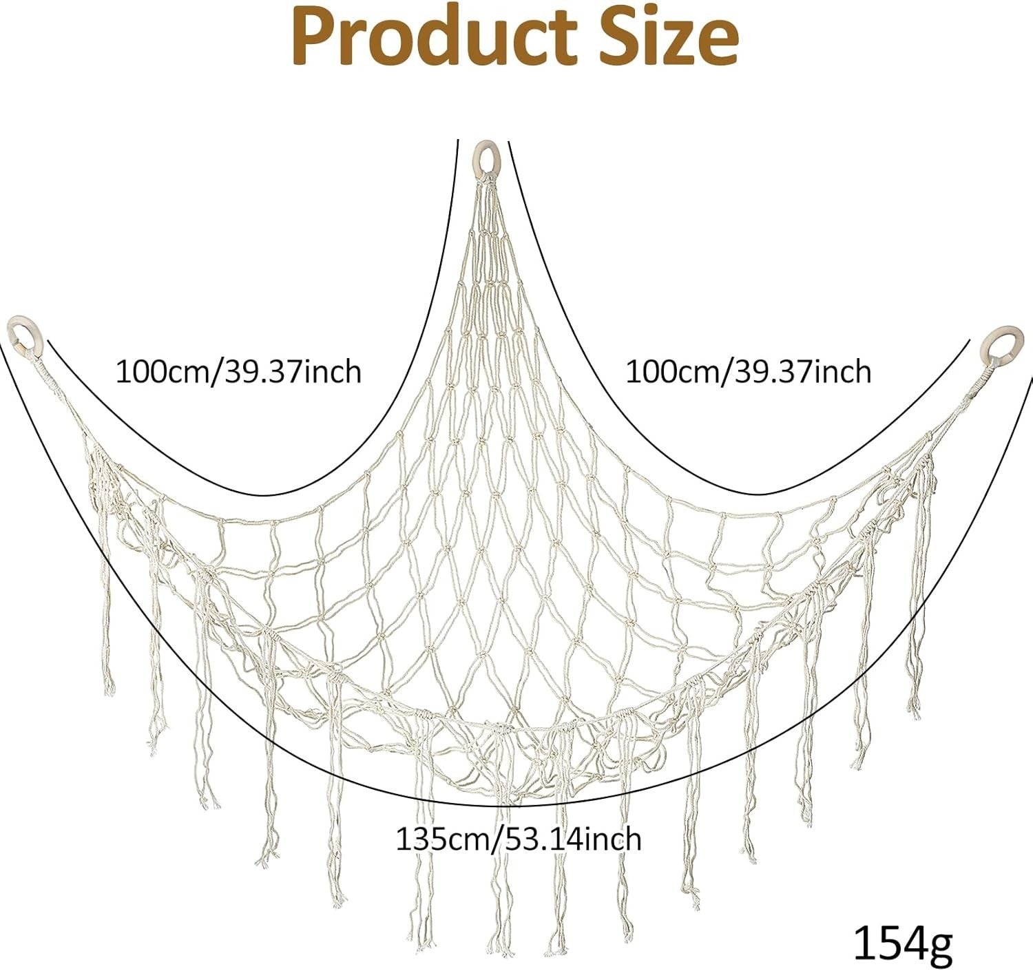 Macrame Teddy Hammock – Soft Toy Storage Net – Boho Nursery & Playroom Organizer