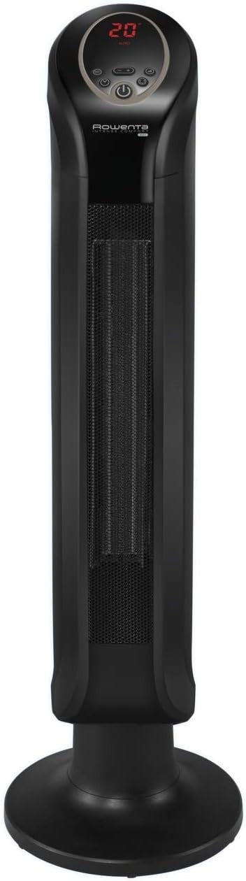 2400W Ceramic Tower Heater Fan 3 Heat Levels Quiet Hot Radiator w Remote – Black