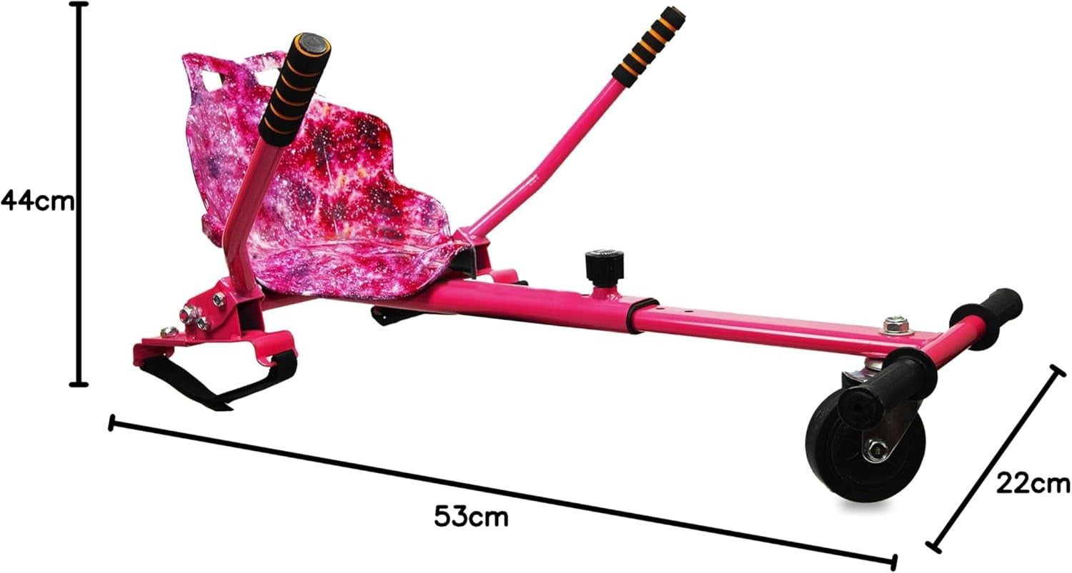 Hoverkart Attachment Seat Frame for 6.5 8 10 Inch Hoverboards Pink