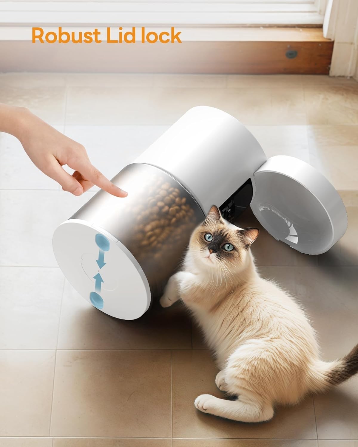 Automatic Cat Feeder 4L Timer Food Dispenser 6 Meal Voice Recorder White
