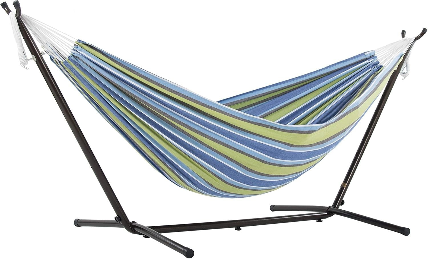 Double Cotton Hammock with Stand – 2 Person 280cm Frame, Indoor Outdoor Relax