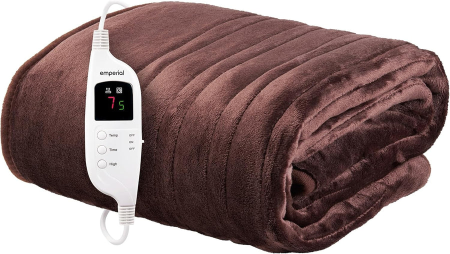 Electric Heated Throw Blanket 9 Heat Settings Digital Soft Fleece 160x130c