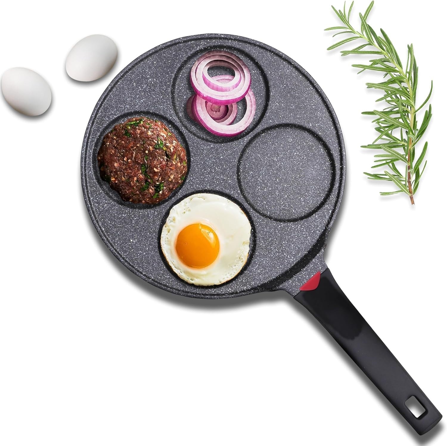 4-Hole Non-Stick Mini Pancake Pan 26cm Cast Aluminium Induction Safe