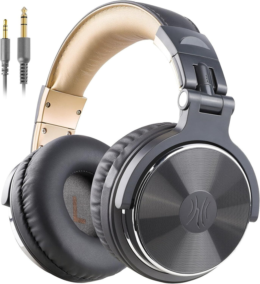 Studio Over Ear Headphones Hi-Fi 50mm Drivers Wired DJ Monitoring Grey