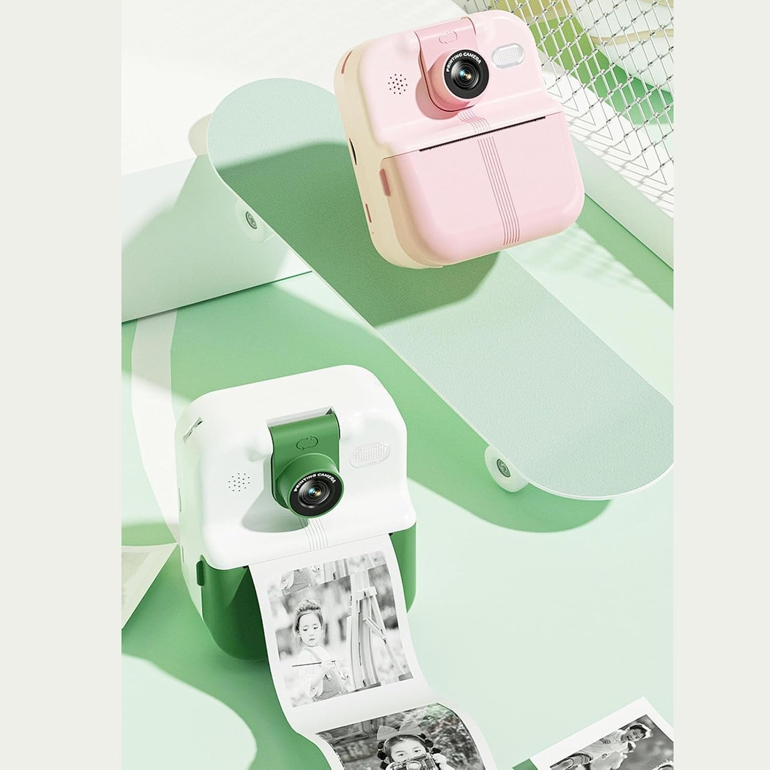 48MP Instant Print Camera 1080P Kids Camera App Print Rotating Lens