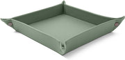 Leather Valet Tray Sage Green – Desk Organiser for Keys, Coins & Jewellery