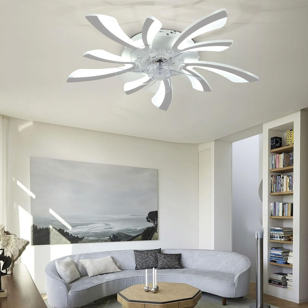 Warmiehomy 78CM Ceiling Fan with Light,50W LED,6-Speed, Reversible,Remote & App