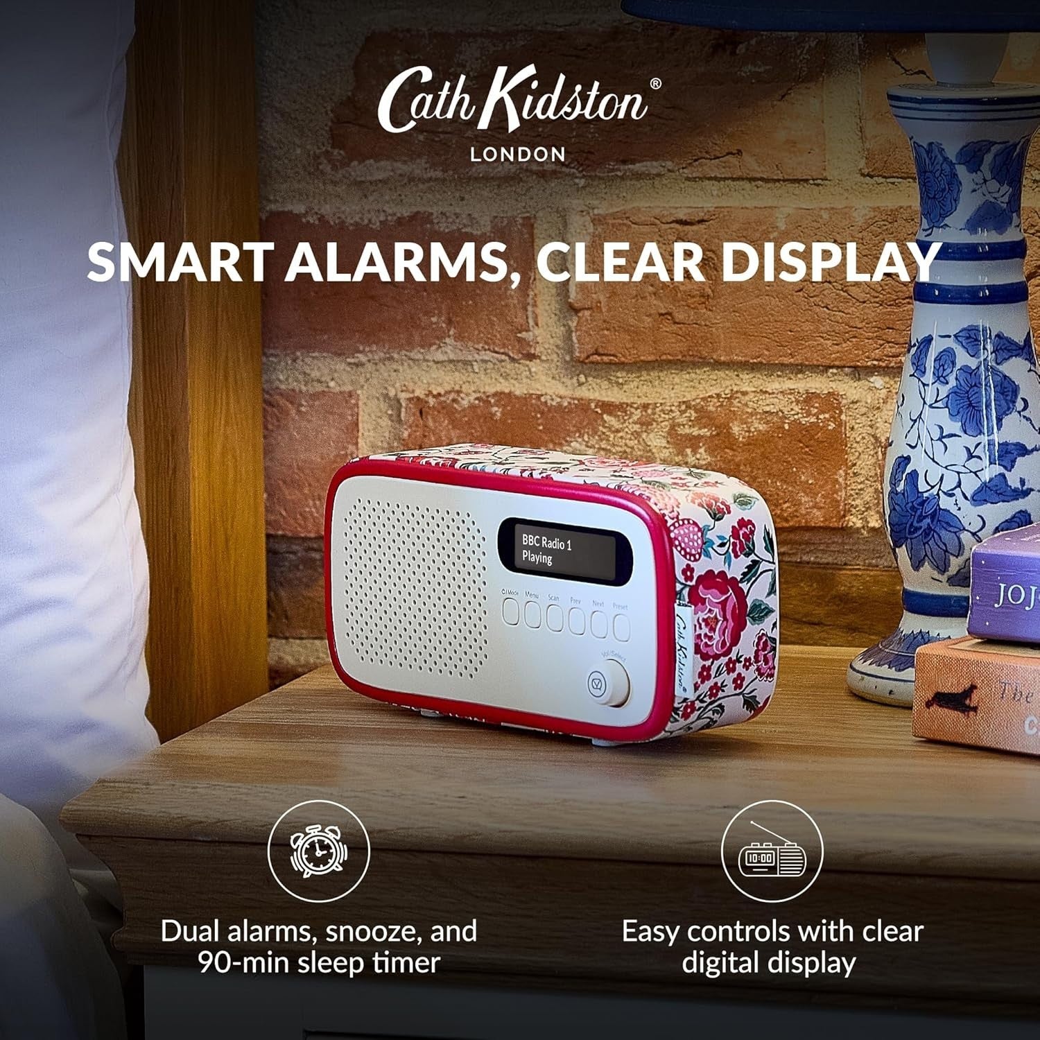 Portable DAB/DAB+ FM Radio Bluetooth Alarm Clock & Rechargeable