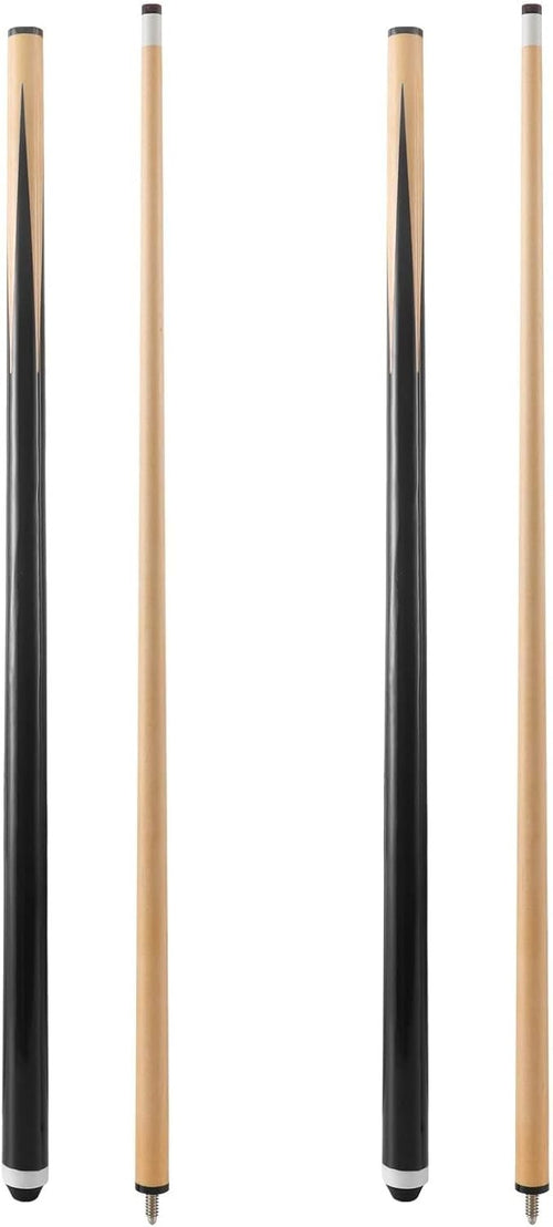 2x 58in Pool Cue Sticks 13mm Tip Hardwood 2 Piece Bar House Set