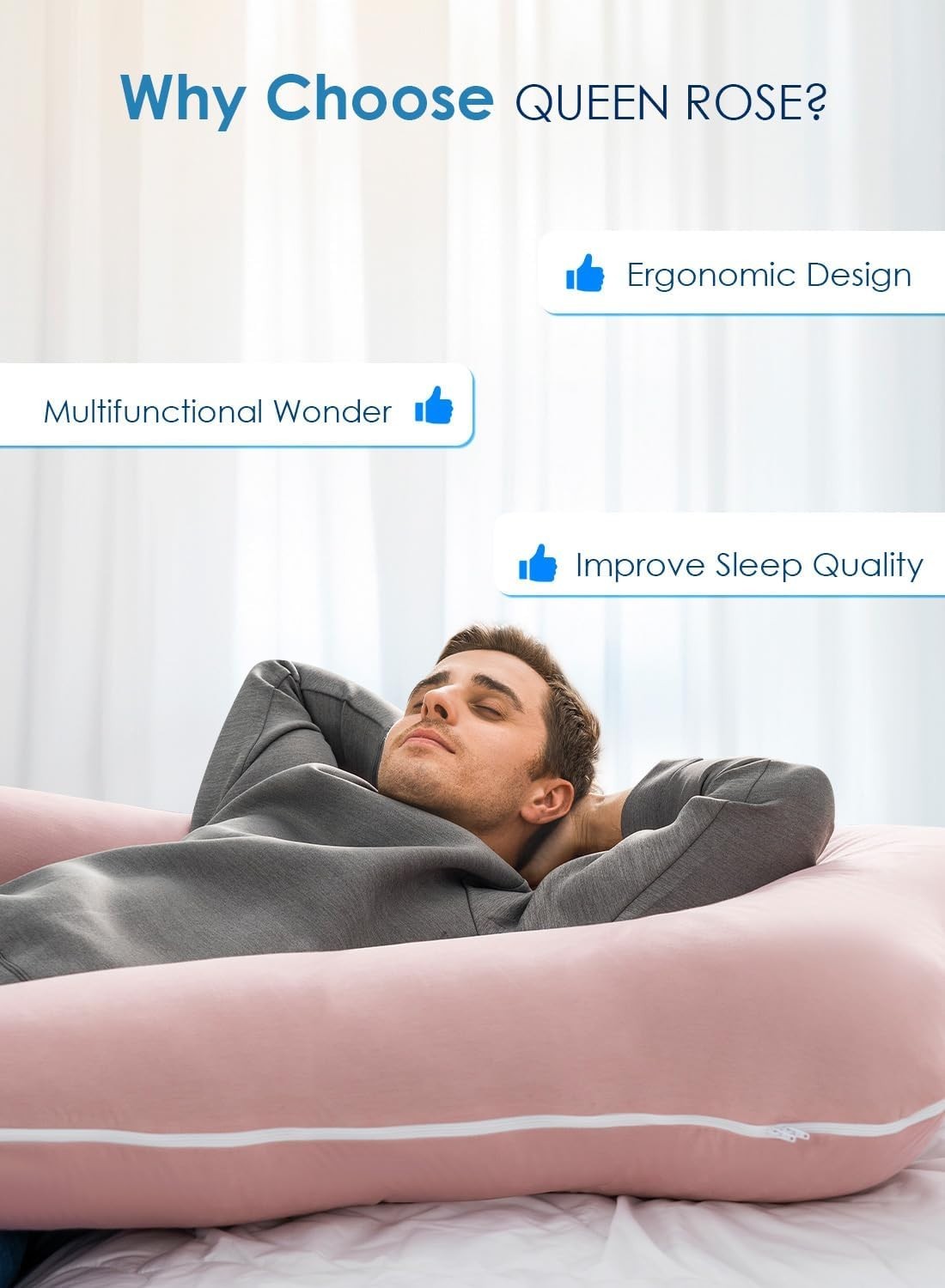 U Shaped Pregnancy Pillow Full Body Support Cooling Maternity Sleep Pillow